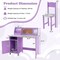 Purple Kids Desk with Chair for Study and Play Cabinet and Storage Shelves Cork Board and Marker